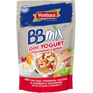 BBMix Ventura per yogurt, macedonie e gelati con Noci, Mandorle, Nocciole e Cranberry