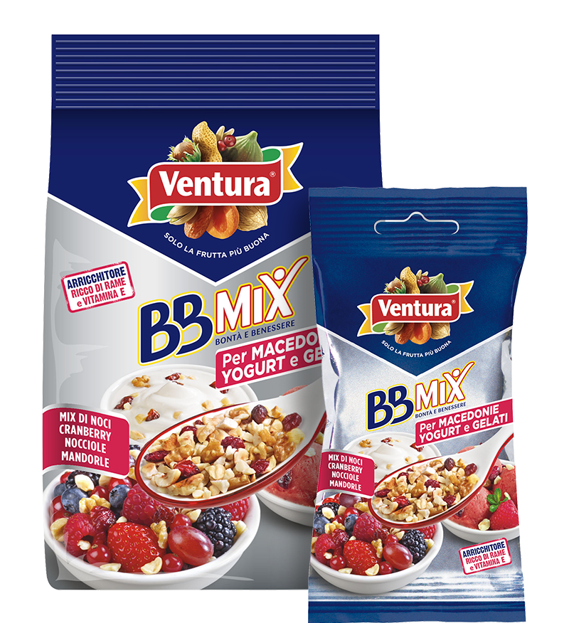 BBMix per yogurt e gelati con noci, nocciole, mandorle e cranberry