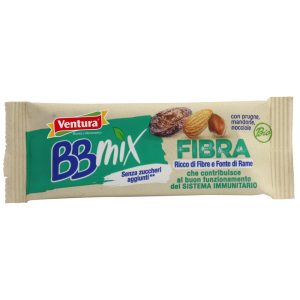 barretta con frutta secca bbmix fibra prugne mandorle nocciole pack colore verde