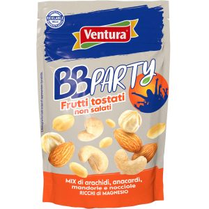 bbparty mix frutta secca sgusciata tostata non fritta per aperitivi ventura busta 150 grammi
