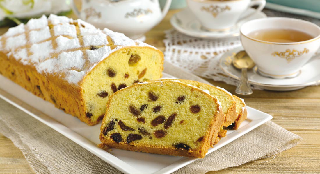 Plumcake inglese al profumo di limone con uvetta Ventura