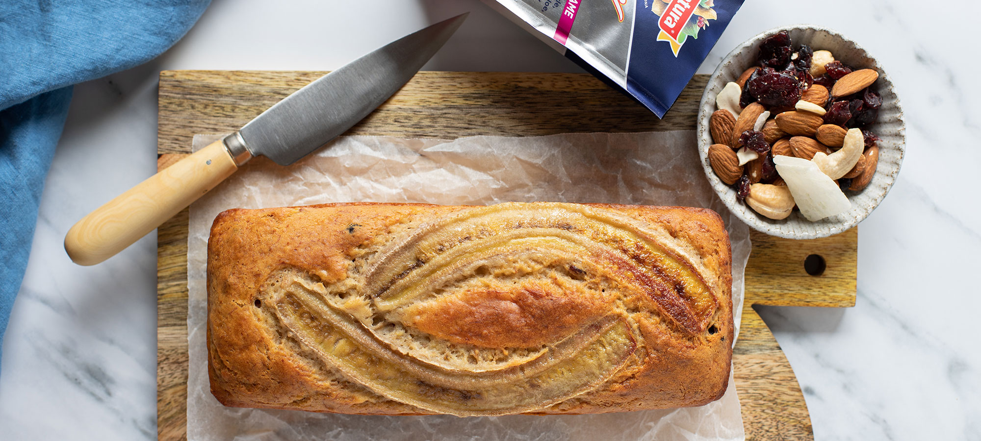 banana bread con frutta secca e aloe tagliere coltello bbmix bellezza ventura