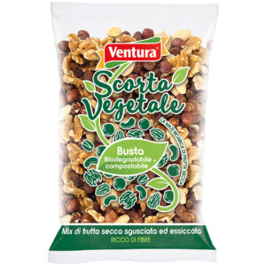 mix frutta secca sgusciata e uvetta scorta verde ventura busta compostabile