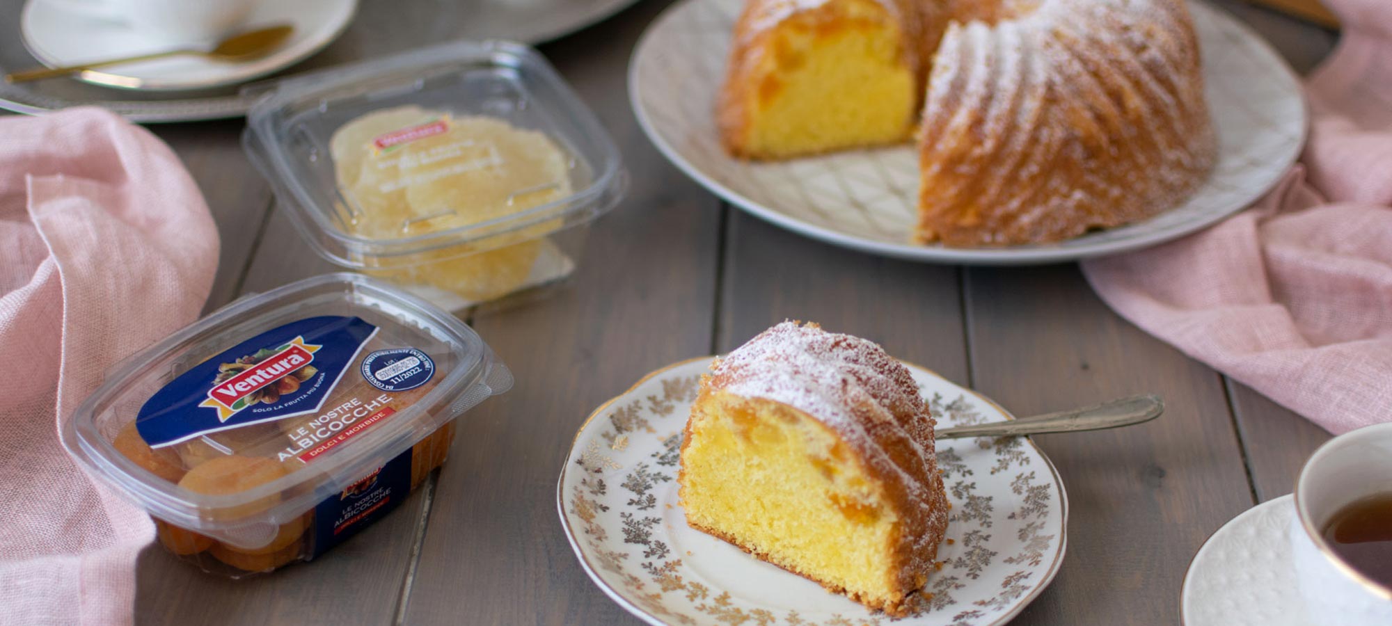 torta donizetti fetta albicocche ananas ventura vaschetta