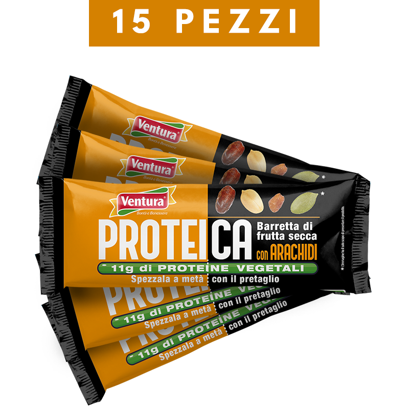 Barretta Proteica di Frutta Secca con Arachidi – Confezione 15 pezzi