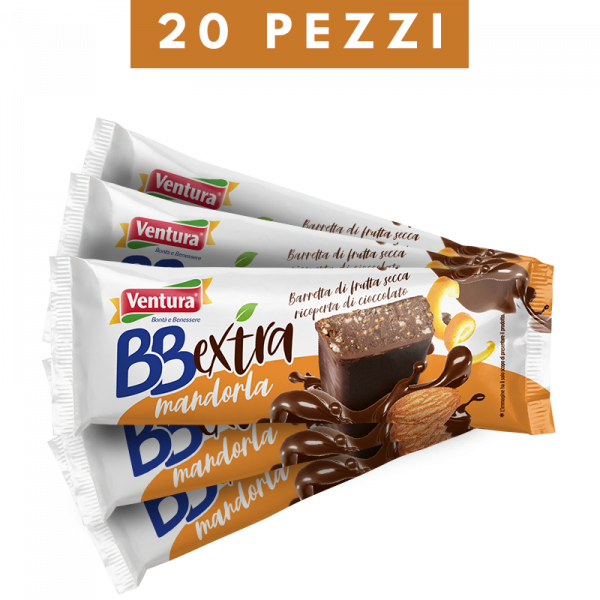 Barretta BBExtra Mandorla ricoperta di Cioccolato - Confezione 20 pezzi