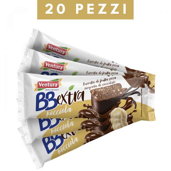 Barretta BBExtra Nocciola ricoperta di Cioccolato - Confezione 20 pezzi