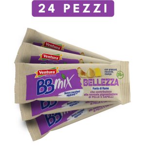confezione risparmio barretta con frutta secca bbmix bellezza anacardi nocciole mango pack color malva