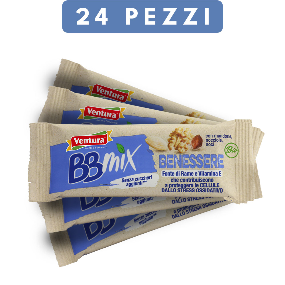 Bio Barretta BBMix Benessere <span>Mandorle, Nocciole e Noci (24 pezzi)</span>