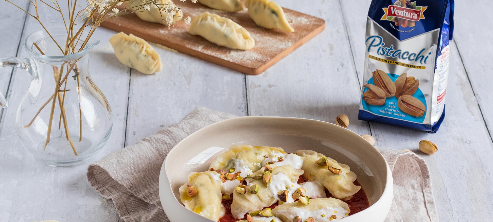 Culurgiones con ricotta e Pistacchi Ventura