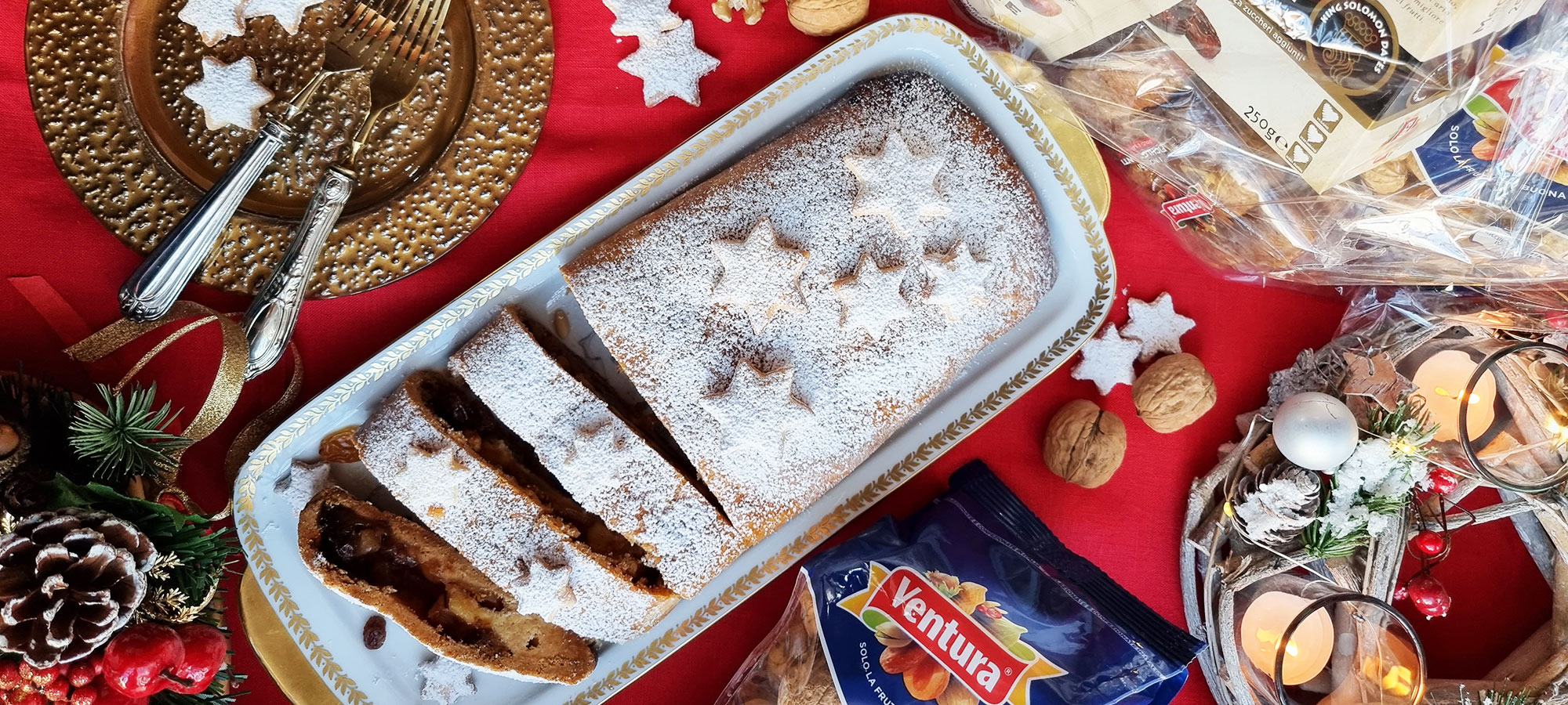 strudel zucchero a velo tavola natale frutta secca ventura