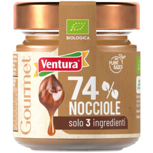 barattolo crema gourmet 74% nocciole etichetta marrone