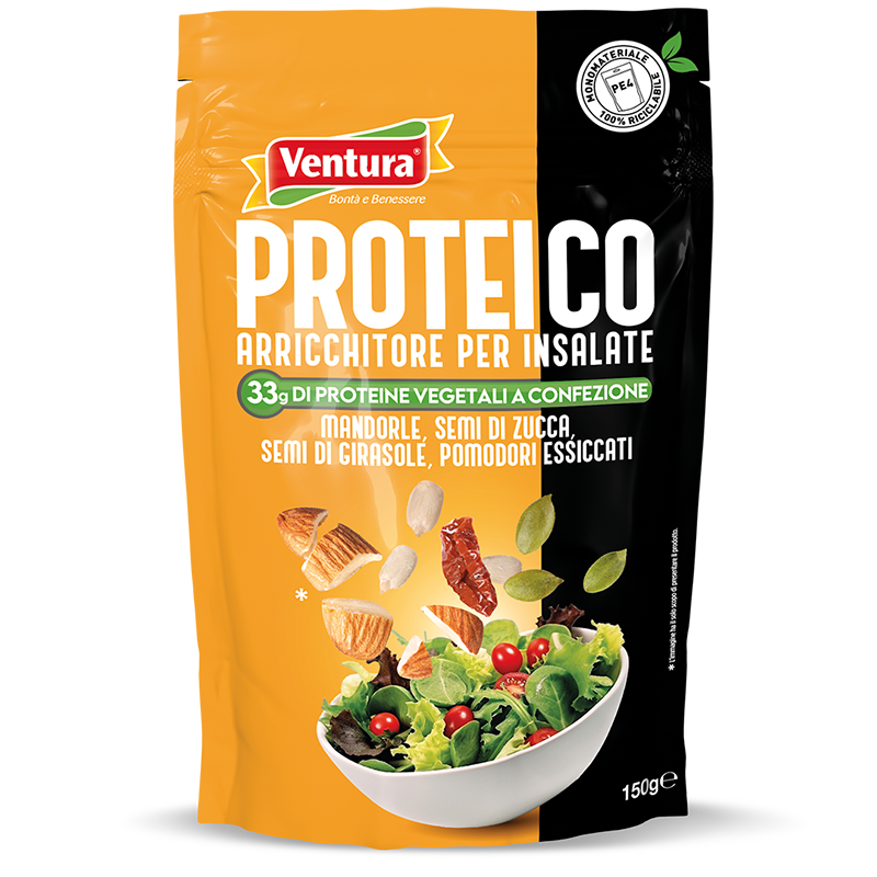 Mix Proteico per insalate con Mandorle, Semi di Zucca e Girasole e Pomodori essiccati