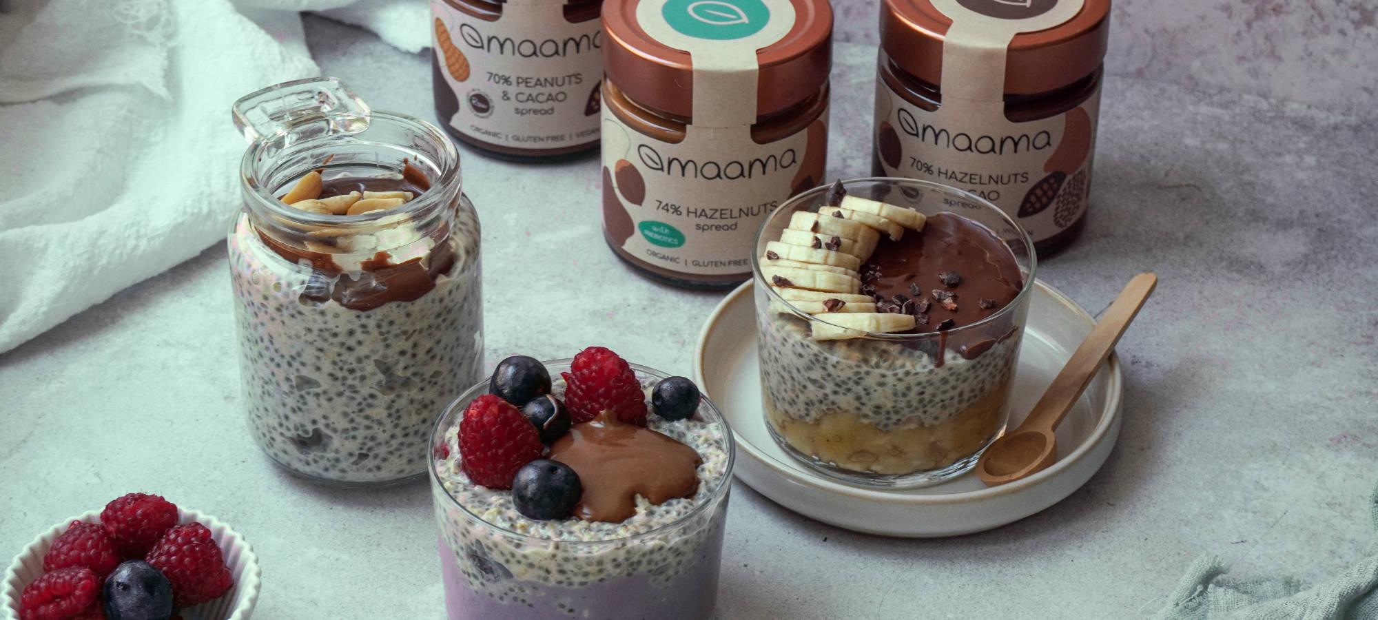 Overnight porridge vegano con crema di Frutta Secca Ventura