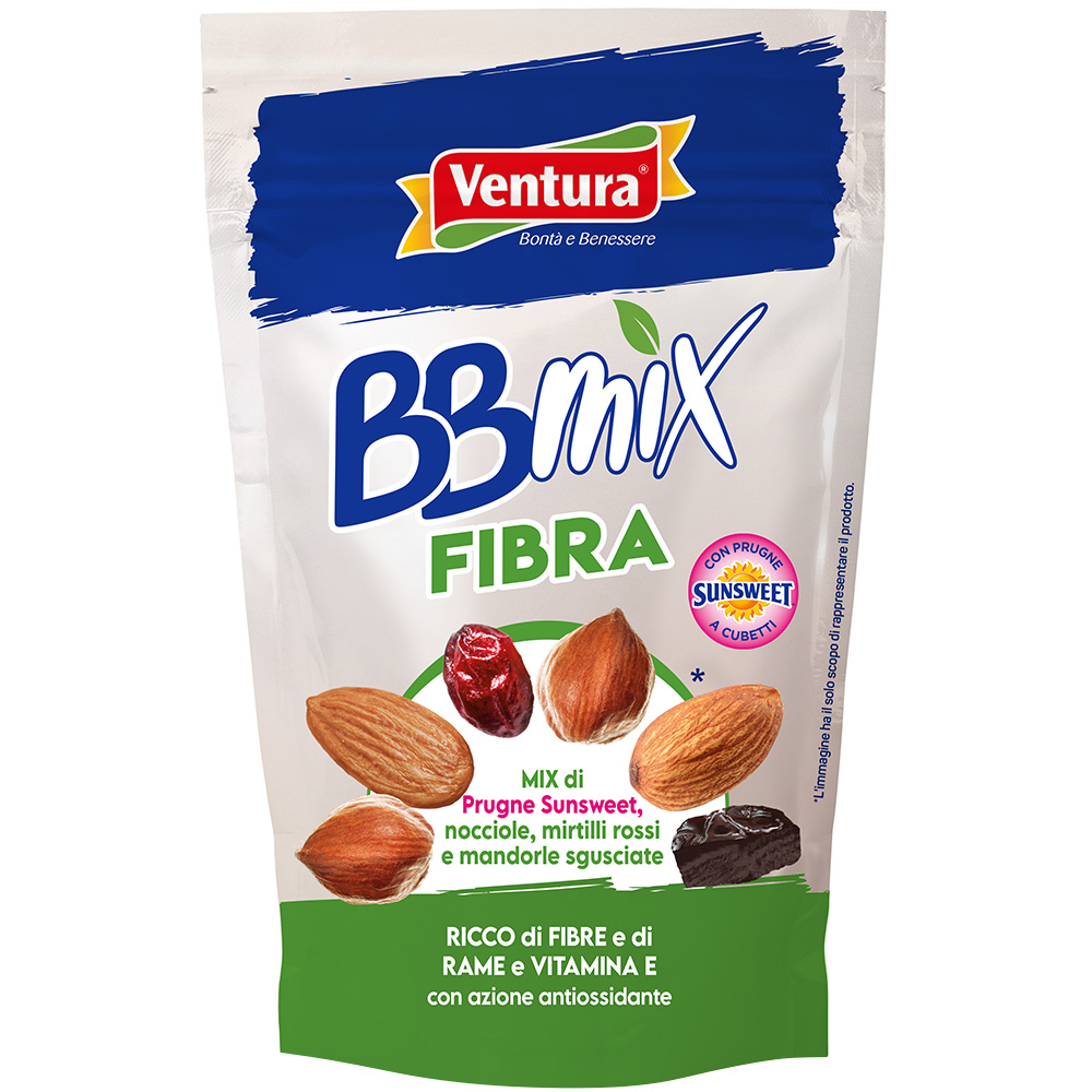 BBMix Fibra <span>con Prugne Sunsweet, Nocciole, Mirtilli rossi e Mandorle sgusciate</span>