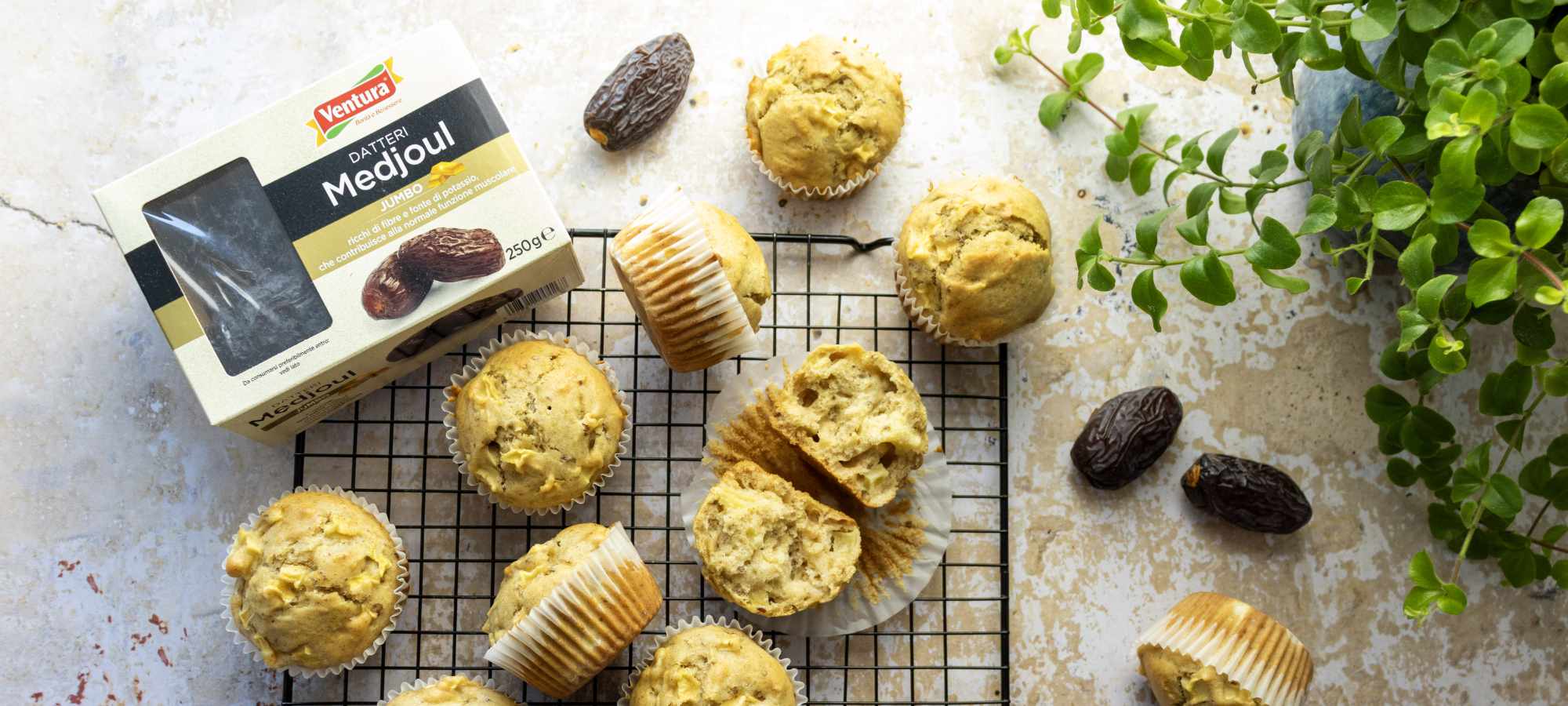 Muffin senza burro con mele e Datteri Ventura